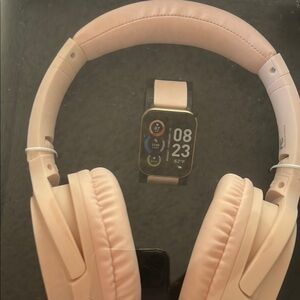 Blush Headphones and Smartwatch Combo
